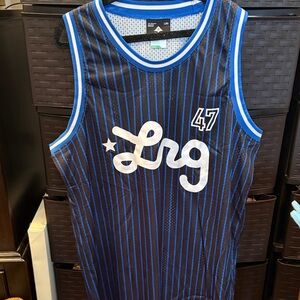 LRG Black and Blue Pinstripe Tank
